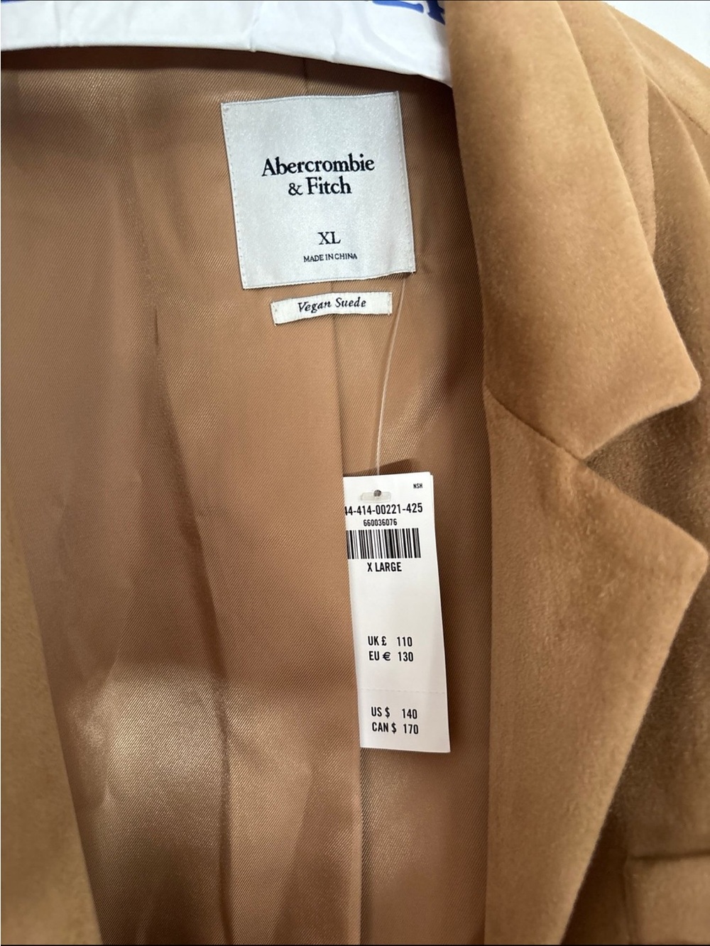 NWT Abercrombie & Fitch Women's Vegan Suede Blazer Sz xl - Picture 3 of 5